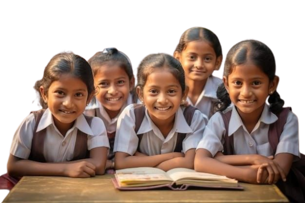 Students smiling with books